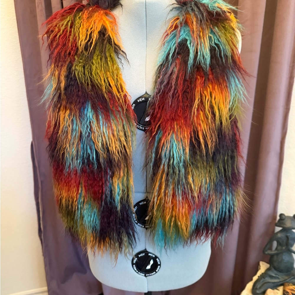 Colorful Faux Fur Vest